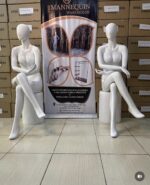 FIBER GLOSSY WHITE SITTING MANNEQUIN - Image 2