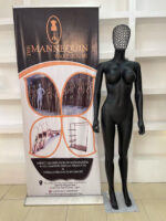 MATTE BLACK MANNEQUIN WITH MESH HEAD